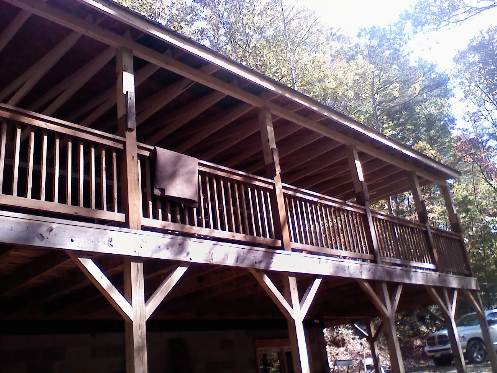 Timber framing under a new elevated porch and deck — Roof Leak Repair in Luttrell by Roofing Brothers